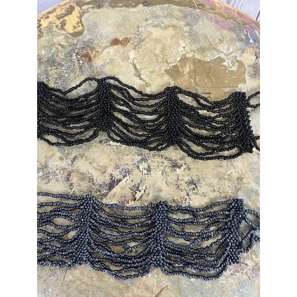 Bracelets Beaded Black & Gunmetal Gray magnet wrap Boho office work formal party